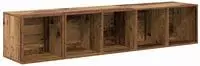vidaXL TV-Schrank Set Wandmontiert 2 pcs Altholz Holzwerkstoff