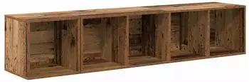 vidaXL TV-Schrank Set wandmontiert, Altholz-Optik, Holzwerkstoff, 2-tlg. (3393171)