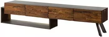 Massivmoebel24 SEVILLA Lowboard Akazie/Altholz 240x40x50cm braun lackiert (33-313-753-0016)