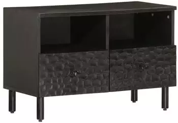 vidaXL TV-Schrank Mango Massivholz, schwarz, 70x33x46cm (356820)