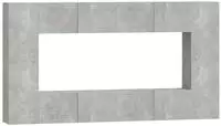 vidaXL 8-tlg. TV-Schrank-Set Betongrau Holzwerkstoff