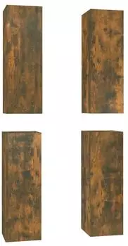 vidaXL TV-Schr&auml;nke 4 Stk. R&auml;uchereiche 30,5x30x90 cm Holzwerkstoff (3120329)