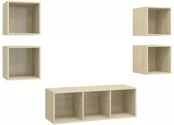 vidaXL TV-Schrank-Set 5-tlg. Sonoma-Eiche Holzwerkstoff (3079613)