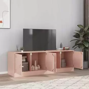 vidaXL TV-Schrank 2er-Set, Stahl, rosa, 67x39x44 cm (841634)