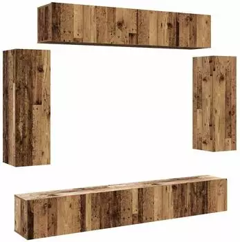 vidaXL TV-Schrank-Set 6-tlg. Wandmontage Altholz-Optik (3329001)