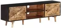 vidaXL TV-Schrank 140x30x46 cm Rohes Mangoholz und Massivholz Akazie