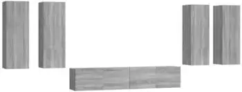 vidaXL TV-Schrank-Set 6-tlg. grau Sonoma Holzwerkstoff (3114348)