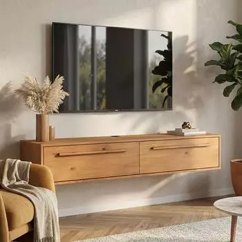 Idimex TECCA Lowboard hängend, Kiefer massiv, Eiche, 145cm, 2 Türen (84176)
