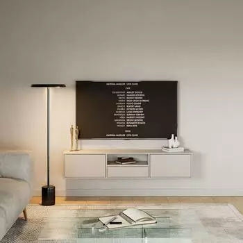 Selsey Framme TV-Möbel hängend 150cm, 3 Klappen, grau Kaschmir