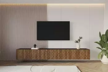 ALTDECOR VIRA-W Lowboard h&auml;ngend, gefr&auml;ste Fronten, 300x40x40cm, schwarz/Katania (800001223611)