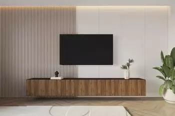 ALTDECOR NOA-2-W Lowboard h&auml;ngend, schwarz/Katania, 300x40x40cm (800001223650)