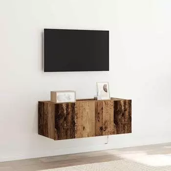 vidaXL TV-Wandschrank mit LED-Leuchten Altholz-Optik 80x35x31cm (863104)