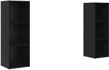 vidaXL TV-Schrankset 2-tlg., schwarz Eichen-Optik, 107x35x37cm (3393547)