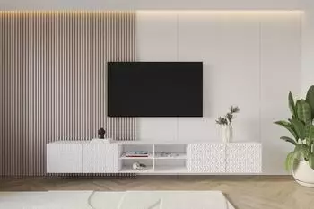 ALTDECOR VIRA-W Lowboard h&auml;ngend, wei&szlig;, 300x40x40cm (800001223696)