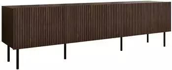 Mirjan24 Tacos 200 4D TV-Lowboard mit 4 Dreht&uuml;ren, schwarze Stahlf&uuml;&szlig;e