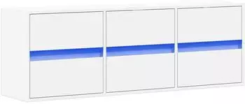 vidaXL TV-Wandschrank mit LED-Beleuchtung, wei&szlig;, 130x31x45 cm (852299)