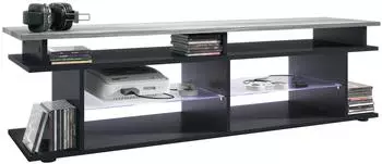 Vladon Movie V3 Lowboard mit TV-Aufsatz, 8 F&auml;cher, LED-Beleuchtung, 138,5x39x37,5cm (Movie V3)