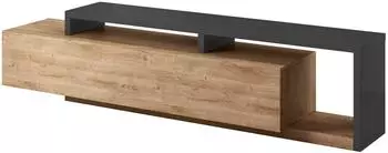 Masseno Bottega TV-Lowboard 219x45x52cm 2 Schubladen anthrazit/eichefarben (24JRFG40)