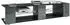 Vladon Movie V2 Lowboard 6 offene Fächer, schwarz matt/grau hochglanz (134x29x39cm)