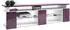 Vladon Movie V2 Lowboard mit TV-Aufsatz, weiß matt/Brombeer Hochglanz, LED, 138,5x39x39cm (50026093)