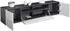Vladon Mogan Lowboard 2 Türen, schwarz matt/Avola-Anthrazit, 181x39x35cm (50006515)