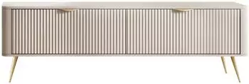 Mirjan24 Lante 2D TV-Lowboard mit Klappen, Metallfüße, beige (Lante 2D)