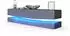 Vladon City Lowboard mit LED-Beleuchtung, 3 Schubkästen, schwarz matt/grau hochglanz (50002930)