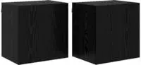 vidaXL TV-Wandregale 2 pcs Schwarz Eichen-Optik Holzwerkstoff
