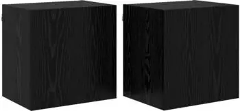vidaXL TV-Wandregale 2er-Set Schwarz Eichen-Optik 40,5x30x40cm (882938)