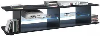 Vladon Movie V3 Lowboard mit LED-Beleuchtung, schwarz matt (50025969)