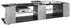 Vladon Movie V2 Lowboard 6 offene Fächer, schwarz matt/Beton Oxid-Optik, LED-Beleuchtung (50004810)