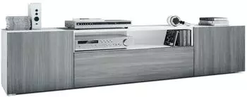Vladon Lowboard Mogan 2 Türen, weiß matt/Avola-Anthrazit, 181x39x35cm
