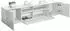 Vladon Lowboard Mogan 2 Türen, weiß matt/Avola-Anthrazit, 181x39x35cm