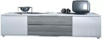 Vladon Linio V2 TV-Lowboard mit 2 T&uuml;ren und 2 Schubladen, wei&szlig;/Avola-Anthrazit, 166,5x37,5x35cm (50028225)