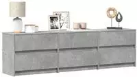 vidaXL TV-Schrank mit LED-Beleuchtung Betongrau 180x34x50 cm