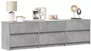 vidaXL TV-Schrank mit LED-Beleuchtung, betongrau, 180x34x50cm (3307929)