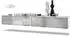 Vladon Lana 100 Lowboard 2er-Set, weiß matt/sandgrau hochglanz, 100x29x37cm (50025558)