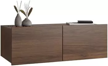 Mirjan24 Calabrini 100 TV-Lowboard 100x37x43cm, Drehtüren, Nuss Warmia (BR03)
