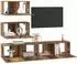 vidaXL TV-Schrankset, wandmontiert, 4-tlg., Altholz-Optik (3393393)