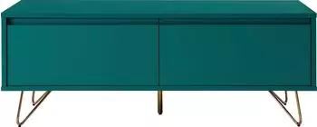 SalesFever Bolton Lowboard MDF 120x40cm, 1 Schublade, 1 Klappfach, petrol/gold (392997)