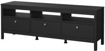 ebuy24 Madrid TV-Tisch 3 Schubladen, schwarz matt (07-79668gmgm)