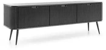 Masseno Zenzero TV-Lowboard 3 Türen 168x39x57cm schwarz (ZOVA RTV-168 CZARNY STELAŻ-CZARNY)