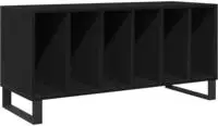 vidaXL Schallplattenschrank Schwarz Eichen-Optik 100 x 38 x 48 cm
