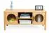 Relaxdays TV Lowboard Bambus, 2 Türen, hellbraun