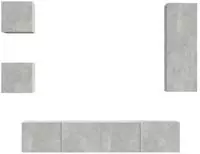 vidaXL 5-tlg. TV-Schrank-Set Betongrau Holzwerkstoff
