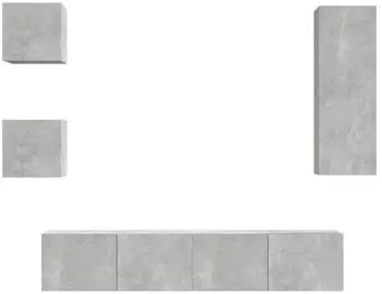 vidaXL TV-Schrank-Set 5-tlg. betongrau Holzwerkstoff (3114441)