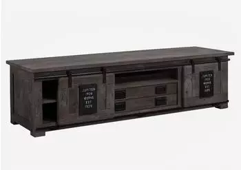 Massivmoebel24 Railway TV-Board Mangoholz grau lackiert 180x55x50cm (09-312-772-1036)