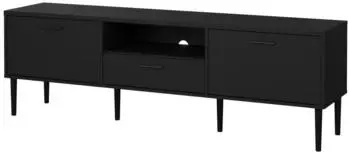 ebuy24 TV-Lowboard 2 Türen, 1 Schublade, schwarz matt, 178x57x40cm (07-90408gmgm)