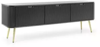 Masseno Zenzero Lowboard 3 T&uuml;ren, schwarz/gold, 168x39x57cm