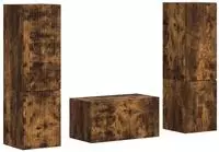 Tv-schrankset 5 Stk. R&auml;uchereiche Holzwerkstoff Vidaxl